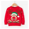 Outono inverno bebê camisola meninos meninas meninas suéteres padrão de veado meninos roupas knitwear meninas quentes tops festa de natal criança camisola y1024