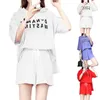 Femininas Redução das Feitas Redução de Grandes Calças Legged Fino Duas Peças 2021 Conjunto Feminino Verão Moda Coreana Solta Sete-Point Sleeves