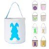 Easter Egg Storage Basket Canvas Bunny Ear Bucket Creative Easter Gift Bag With Rabbit Tail Decoration Gift Bag w-00732