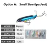 5 шт. / Коробка или 6 шт. / Коробка Whopper Popper Рыболовная приманка для Wobbler Topwater Hard Hait Hait Proweller Plopper Swimbait Плавательный бас-Песка Искусственный