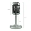 Microfones Classic Retro Dynamic Vocal Microphones Vintage Style Mic Universal Stand Model Simulated Microphone8080353