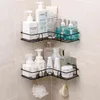 Metal corner nail-free double-layer storage rack bathroom kitchen shampoo spice living room bedroom 211112