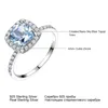 Umcho Aquamarine Blue Topaz Gemstone Pierścionek zaręczynowy Oryginalne 925 Sterling Silver Pierścionki Dla Kobiet Ślub Obietnica Świetna Biżuteria