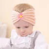 20 adet / grup Yeni Örme Çiçek Kafa Bebek Sonbahar Kış Kızlar için Saç Aksesuarları Şapkalar Elastik Saç Bantları Çocuk Kafa Sarar
