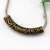 15PC / Massor Zinc Alloy Antiqued Bronze Hollow Curved Tube Spacer Pärlor för smycken Göra halsband DIY Tillbehör