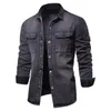 AIOPESON 100% Cotton Denim Jackets Men Casual Solid Color Pocket Thin Jacket for Men Style Spring High Quality Men Clothing X0621