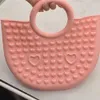 Sensory Bag Fidget Leksaker Silikongummi Handväska Tote Purses Heart Shaped Bubbles Ball Popping Finger Fun Game Pussel Stress Relief Gifts G80N97U