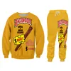 Ujwi Yellow O-Neck Hoodies Streetwear Backwoods Hoodie Sweatshirt Men 2 قطعة مجموعة من الخريف الشتاء مجموعة Pullover 201210