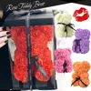 Hochwertige 18-farbige Rosen-Teddybärfiguren, Valentinstagsgeschenk, 25 cm, Blume, künstliche Dekoration, Weihnachten, für weibliche Kinder, Spielzeug im Großhandel
