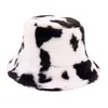 Chapéus largos da borda Moda feminina de inverno impressão de leopardo Faux peixe pescador chapéu senhoras vaca luxuoso veludo quente rosa preto bob oliv22