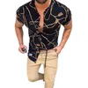 Plus Tailles 3XL Hommes Casual Chemises Vintage Cardigan Cardigan Shorts imprimés Slim Summer Hawaiian Shirt Skinny Fit Divers motif homme Blouse Blouse Tops