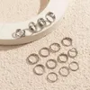 2021 Geometriska Knuckle Ringar Set Punk Silver Färg Klar Kristallsten Guldkedja Finger Ring för Kvinnor Smycken Tillbehör