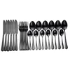 Tablewware Porslin Svart 24 st Rostfritt Stål Bestick Box Forks Knives Skedar Middag Kök Spoon Set