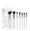 Schoonheid Make-up Borstels 7pcs / Set Diamond Handvat Cosmetica Poeder Oogschaduw Foundation Brush Tools met Quicksand-tas