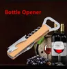 Venta al por mayor mango de madera abridor de vino profesional multifunción tornillo portátil sacacorchos abridor de botellas de vino