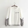 Yolanda Paz Autumn Winter Japanese Sweet Style Women hoodies sweatshirt fashion casual o-neck long sleeve white gray pullover 210910