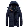 デザイナーのスタイル冬のジャケットのメン厚いパッド入りパーカーフリースライナーコートファーカラーフード付き温かいアウトウェアオスマルチポケットWindpr