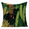 Almofada/travesseiro decorativo Decorativo travesseiros capa verde tropical tropical bambu árvores de flores de almofada para casa para sala de estar deco