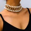 Chokers Western Trendy Multirow Perle Chaîne Or Colliers Ras Du Cou Colliers Pour Femmes Cadeaux Exagérés En Gros Drop Elle22