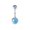Opal Navel Belly Button Rings Piercing Rostfritt stål Runda ombligo Bar Party Stud Barbell för kvinna Sexig kroppsmycken