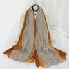 Femmes coton-lin écharpe grand Hijab mode Design dégradé châle enveloppes deux tons Bandanas foulard luxe impression femme