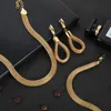 Brincos colar de jóias de ouro nupcial africano Conjuntos de jóias para feminino Conjunto de pulseiras Acessórios atacadistas