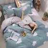 3/4pcs Cotton Black and White Bedding Sets With Duvet Cover Bed Sheet Pillowcase Cute Stripe Bed Linen King Queen Full Twin Size C0223