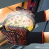 Gros Aramide Matériel Gants En Silicone Résistant À Haute Température 500 Degrés Four Isolé Cuisine Gants En Silicone BBQ Gant De Feu XDH0051