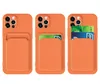 Slot per schede Custodie per telefoni Cover posteriore morbida in TPU Proteggi tasche per carte di credito per iPhone 13 13pro max 12 12pro 11 11pro X XR Xs 7 7plus 8 8plus