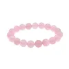 6 8 10 mm Pink Rose Powder Crystal Quartz Natural Stone Armband Elastic Pulse Jewelry7720144