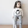 Neugeborenen Kleidung Outfits Mode Langarm Pinguin T-shirt + Hosen + Stirnband 3 stücke Baby Jungen Mädchen Kleidung Sets 210309
