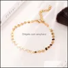 Enkelbanden sieraden Gold Sier kleur kleine statement legering ook enkelband voor vrouwen ronde stukken voet armband Boheemse drop levering 2021 heu2n