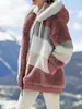 Winter Fashion Womens Coat lässige Zipper Damen Kaschmirinnen Jacke Stiching Plaid Ladies Mäntel