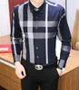Luxurys Designers Men's Business Casual shirt men long sleeve striped slim fit masculina wine social male T-shirts fashion checked M-3XL#12