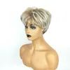 Short sintético peruca simulação cabelo humano perucas de cabelo que parecem reais peréques para mulheres negras brancas k43