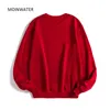 Moinwater Dames Casual Sweatshirts Dame Streetwear Hoodies Vrouwelijke Terry White Black Hoodie Tops Bovenkleding MH2002 211206