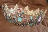 Kmvexo barokke koningin kroon kleurrijke jelly kristal steen bruiloft tiara voor vrouwen kostuum bruids haaraccessoires 211009