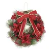 Dekoracyjne kwiaty wieńce 1PC Christmas Bowknot Circle Symulacja sosna dekoracja igła