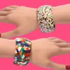 Apenas sinta novo boho pulseira de pulseira larga para mulheres declaração artesanal de moda geométrica resina imprimir braceletes de casamento festa do punk q0719