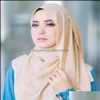 Schals Wraps Hüte, Handschuhe Mode Accessoires Blase Chiffon Frauen Muslim Hijab Schal Schal Wrap Solide Unifarben Hohe Qualität Turban LJJ