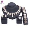 Femmes Vintage chaîne tour de cou déclaration cristal fête collier boucle d'oreille Bracelet anneau ensemble de bijoux de mariée
