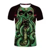 T-shirts T-shirts 2021 Man T-shirt Horror Skull Print Graphic 3d Gothic Kläder Humoristisk Streetwear T Shirt för Män Sommar Kortärmad
