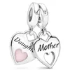 Other Travel Together Forever Mother Daughter Split Heart Pendant Beads 925 Sterling Silver Charm Fit Europe Bracelet Diy Jewelry