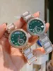 Hot Brand Fashion Watch Malachine Green Dial Quartz Watch Snake Strap Rose Gold Color Stainless Steel Ceramic Clock