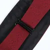 Dress Girdle+Bow Tie+Square Towel Handkerchief Gravata Borboleta Men Wedding Party Girdles Bowtie Burgundy Gift Box