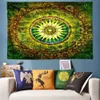 Tapiz de Mandala de pared de gran tamaño, tapiz bohemio para colgar en la pared, alfombra artística, manta de Yoga, tapiz decorativo Vintage verde para el hogar 21064984871