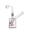 1pcs avec banger clou Bécher en verre Bong Matrice épaisse diffuseur de cage à oiseaux tuyau d'eau recycleur en nid d'abeille bongs avec tuyau de brûleur à mazout en verre de 14mm