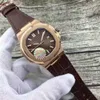 Orologi orologio da uomo cinturino in pelle cassa in acciaio inox pulsanti a farfalla intagliati tuo 2813 meccanico automatico movem301n