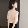 Kvinnors Skjorta Kortärmad Spets Ruffle Sommarskjorta Temperament Företagskjorta Trend Silk Lady Blouse Fashion Casual Girl Blouse