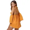 hanging neck elasticity chiffon shirt hollow bare shoulder Backless womens tops and blouses Sexy casual soft blouse 4762 50 210527